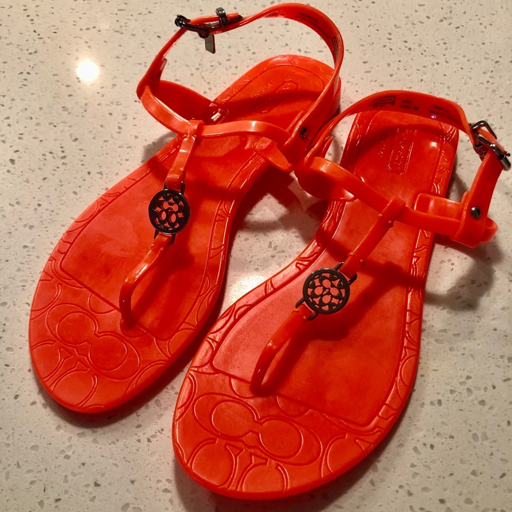 Authentic Coach Jelly Thong Sandals